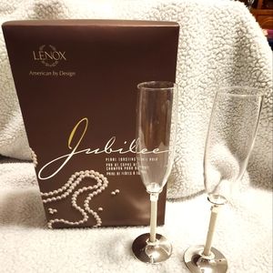Lenox Jubilee Pearl toasting glasses